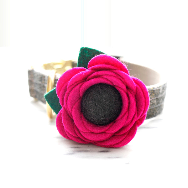 Mimi Green - Poppy Dog Collar Flower